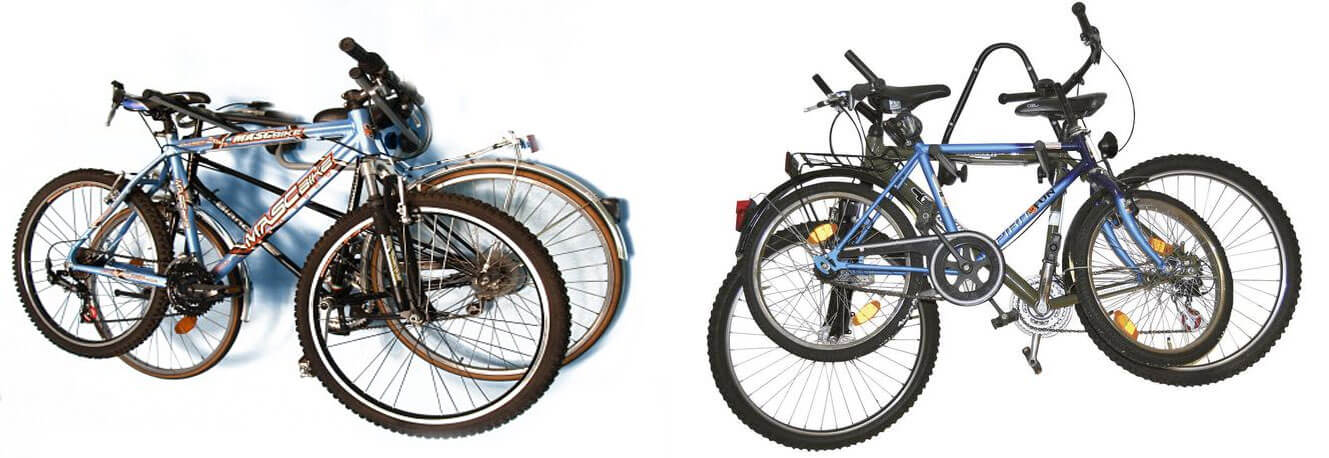Soporte de pared para dos bicicletas Soporte de pared para dos bicicletas